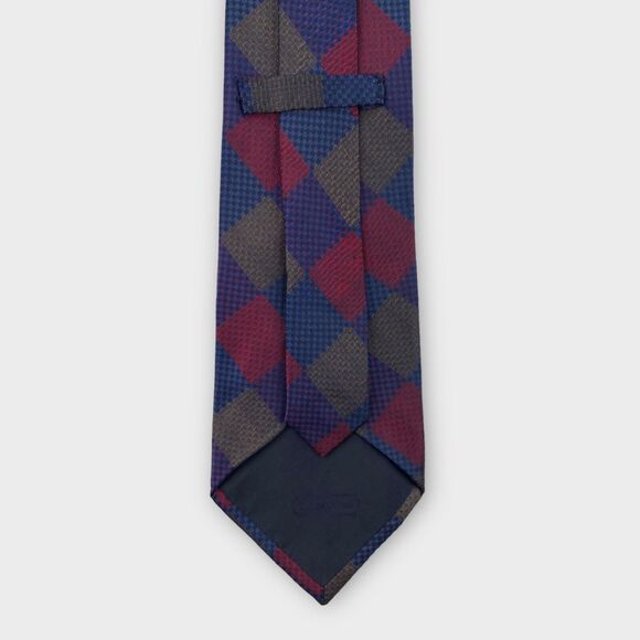 Coach Necktie Mens Argyle Checkered Colorful Italian Silk Made in USA 58 x 3 ¾" - Picture 6 of 13